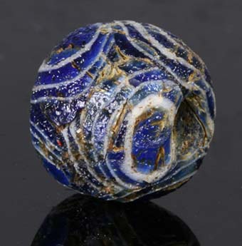 ancient glass layered paired eye bead, Mediterranean