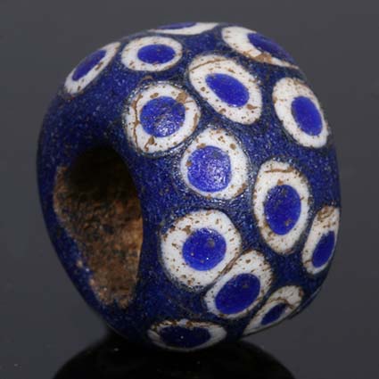 Ancient glass stratified eye bead