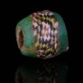 Medieval glass bead with mosaic checkerboard band, 8-9 century