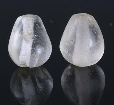 Two ancient Roman rock crystal beads